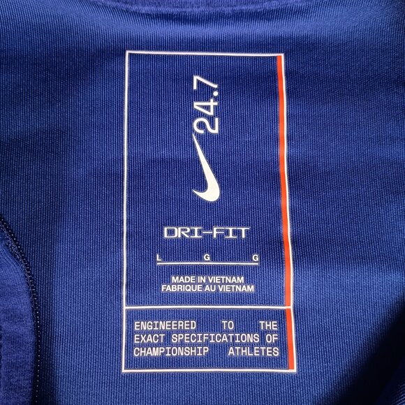 Nike 24.7 Impossibly Soft Men's Large Blue Dri-Fit 1/2 Zip Pockets Pullover - Picture 2 of 12